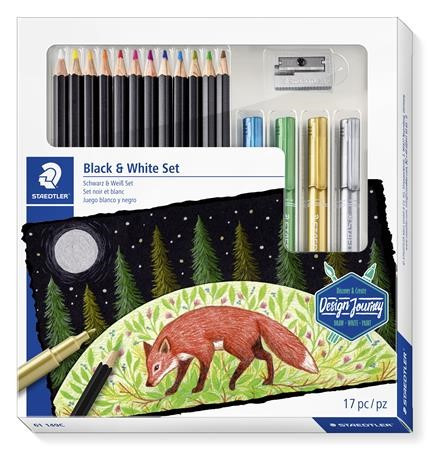 STAEDTLER "149 C" Színes ceruza készlet, 12 szín + 4 dekormarker, hegyező